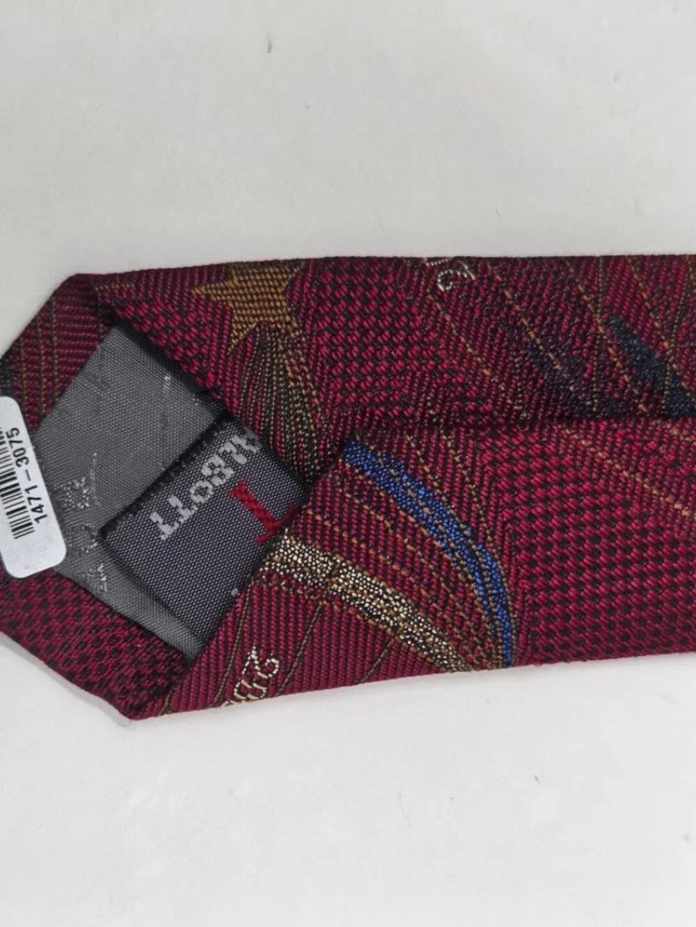 100% Silk Robert Talbott W Cromwell 2000 New Year Silk Burgundy Woven Tie Y2K